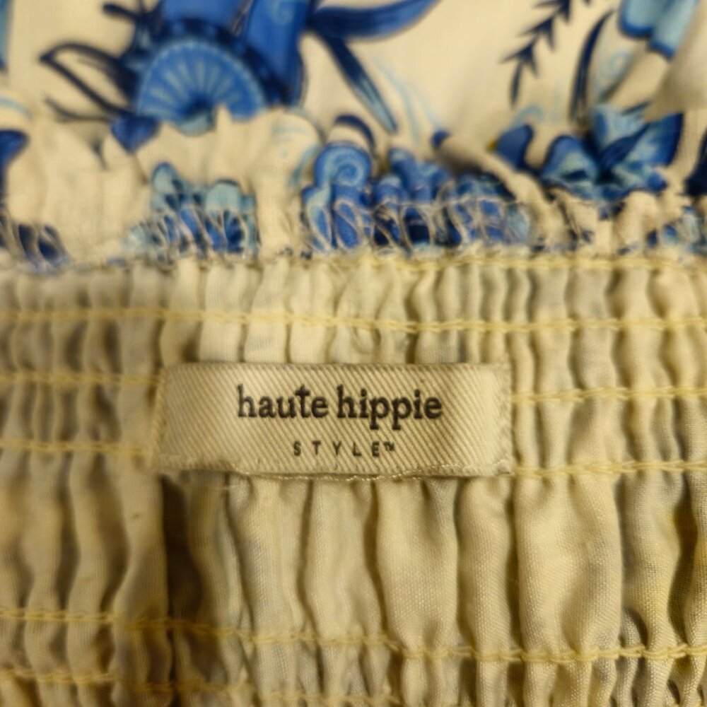 *SOLD*Haute Hippie Midi Blue Floral Dress Size 4 - Picture 12 of 13